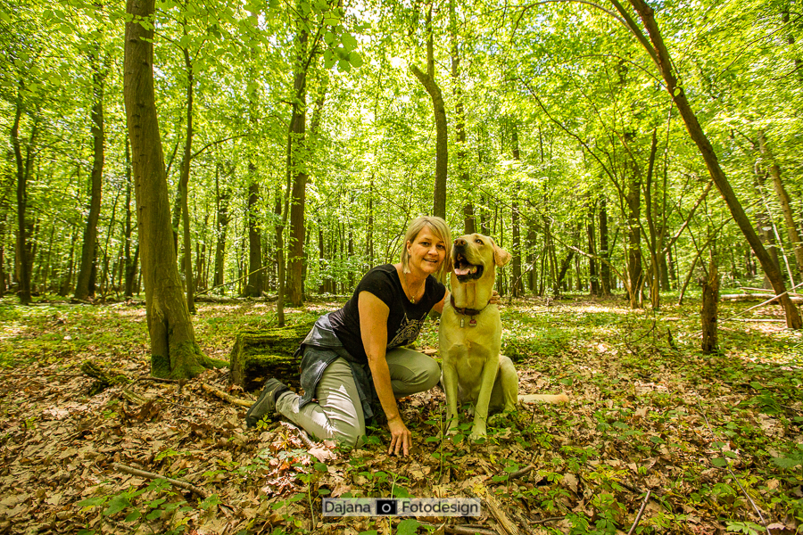 Golden Retriver Hunter und Frauchen